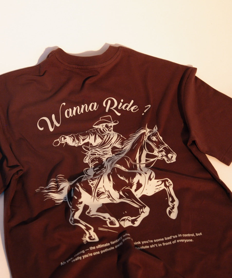 Chocolate Brown: Wanna Ride T-shirt