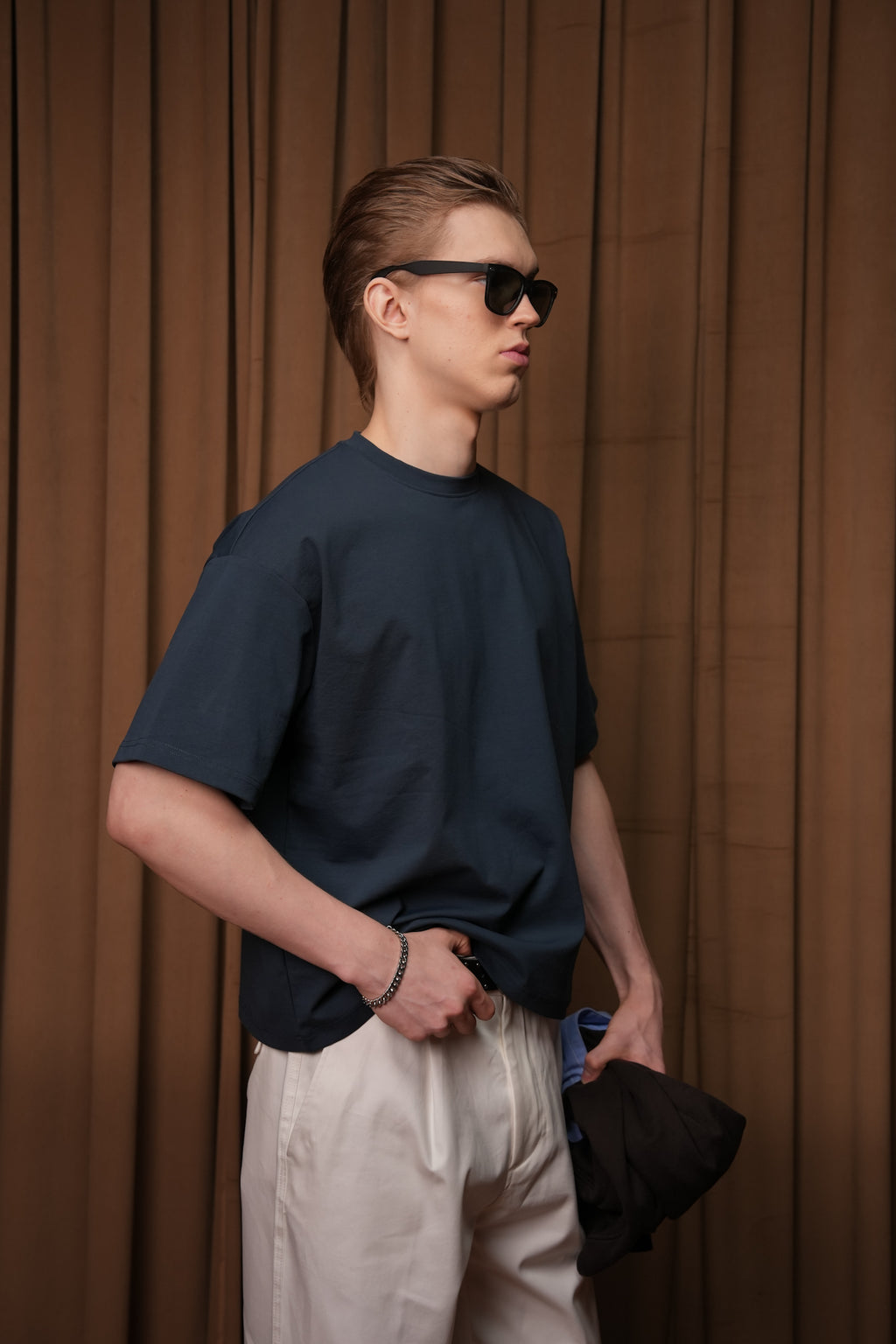 Boxy Fit Navy Blue Tee