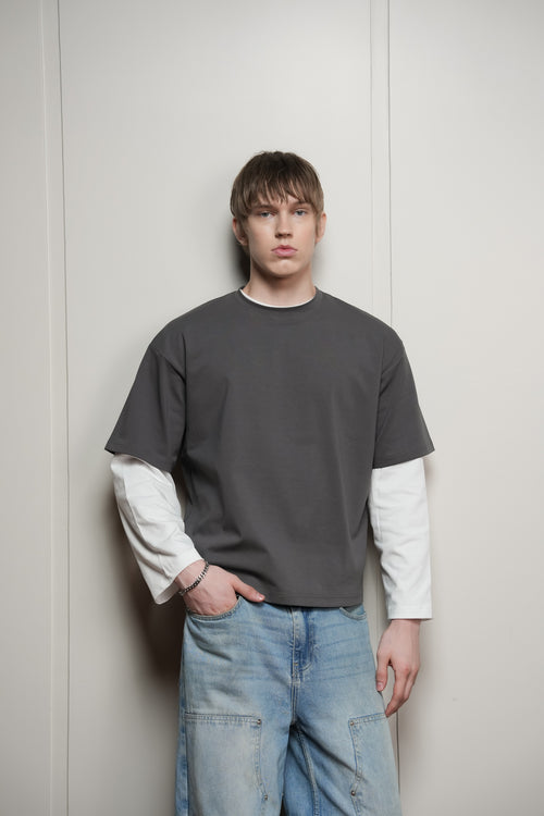 Boxy Fit Grey Tee
