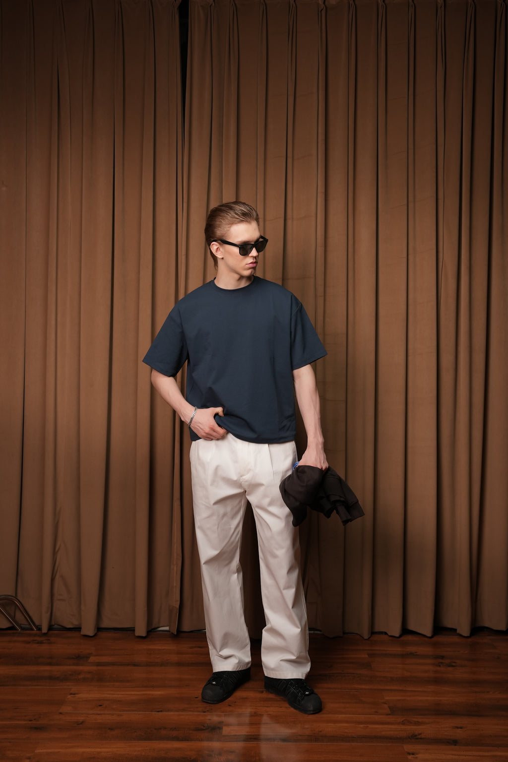 Boxy Fit Navy Blue Tee