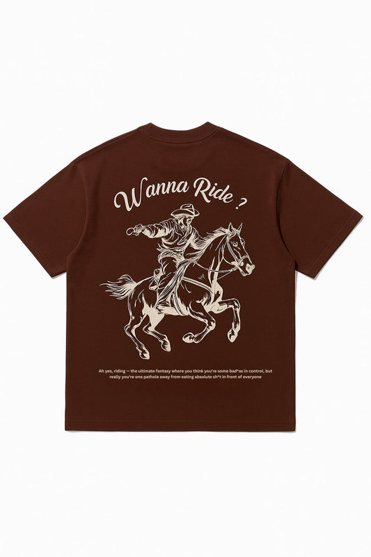 Chocolate Brown: Wanna Ride T-shirt