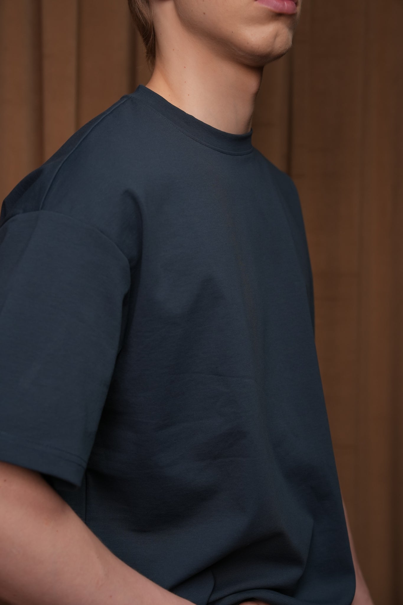 Boxy Fit Navy Blue Tee