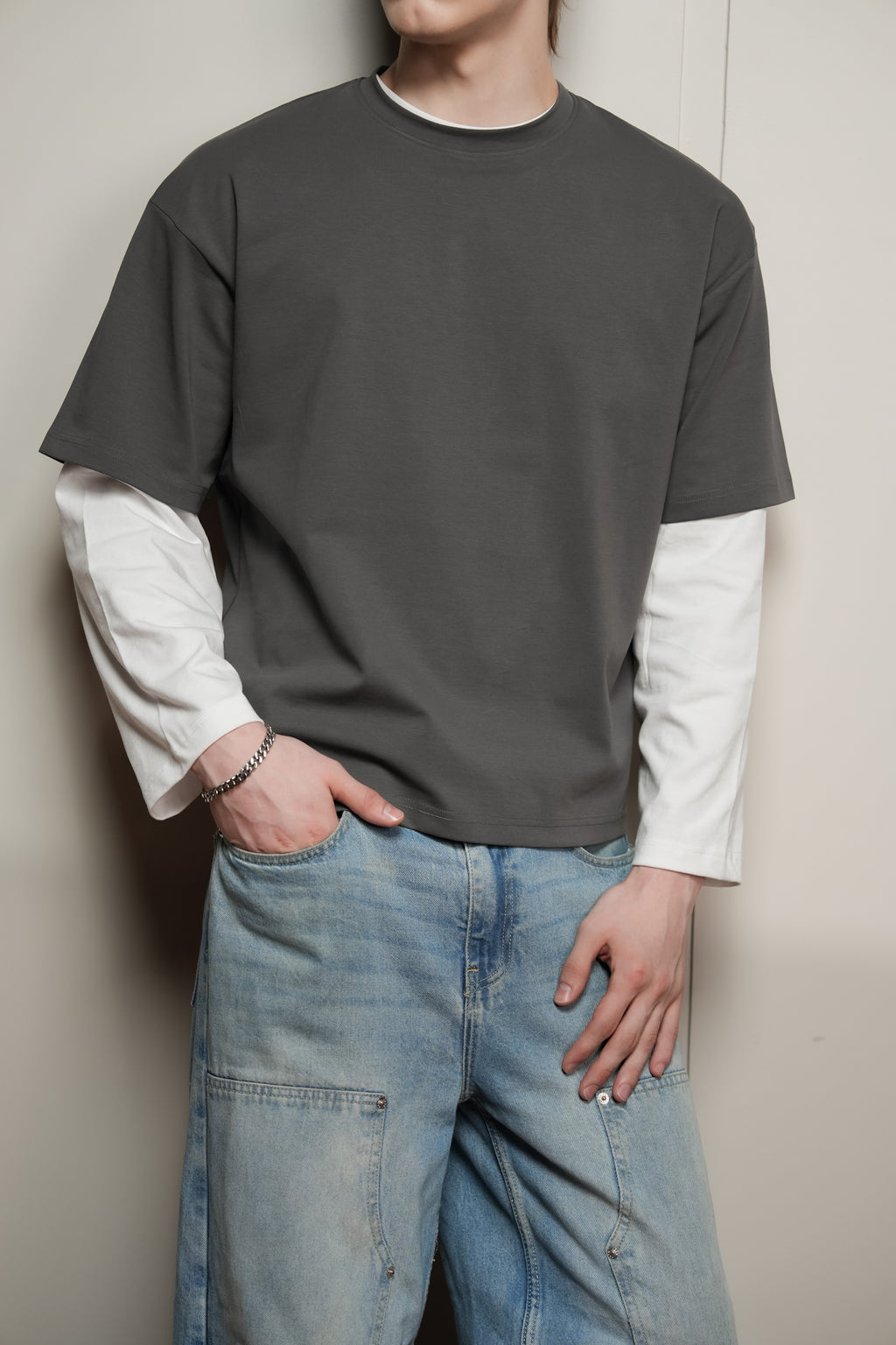 Boxy Fit Grey Tee