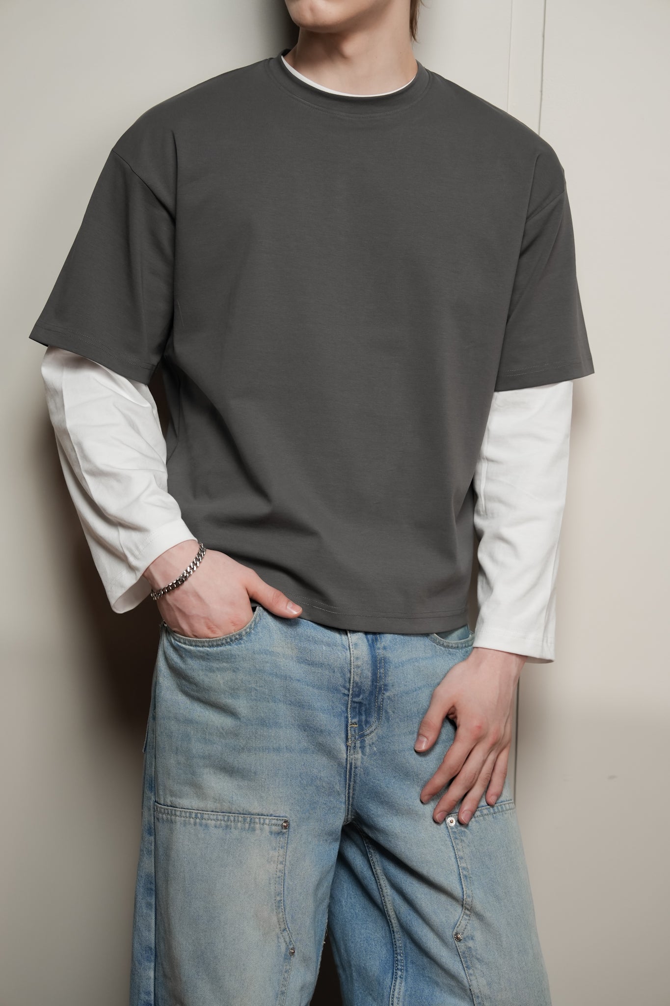 Boxy Fit Grey Tee
