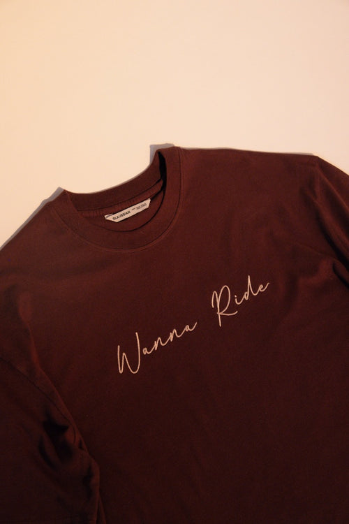 Chocolate Brown: Wanna Ride T-shirt